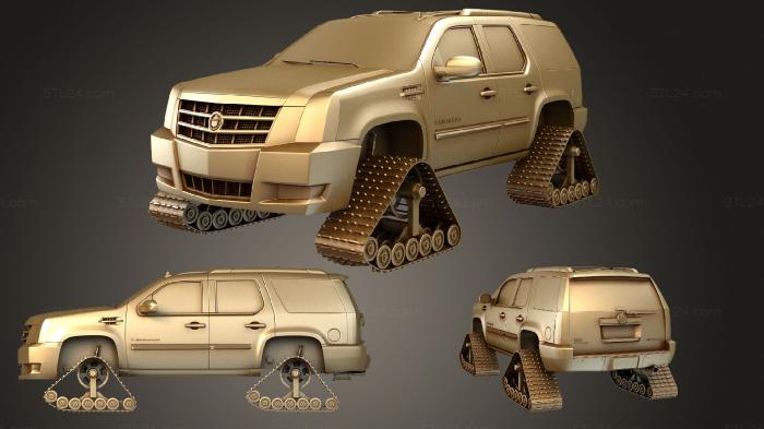 Автомобили и транспорт (Гусеничный движитель Cadillac Escalade, CARS_0961) 3D модель для ЧПУ станка