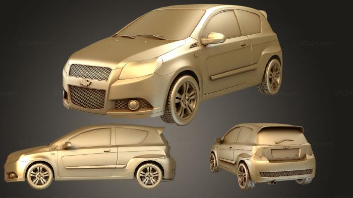 Автомобили и транспорт (Chevrolet Aveo 3 двери 2009, CARS_0993) 3D модель для ЧПУ станка