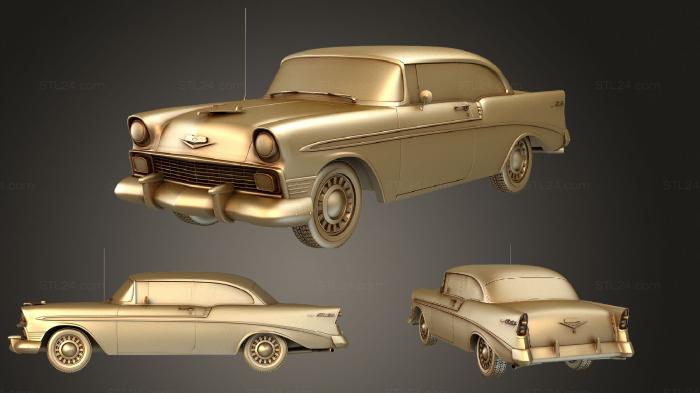 Автомобили и транспорт (Chevrolet BelAir 2-дверный хардтоп 1956, CARS_0997) 3D модель для ЧПУ станка