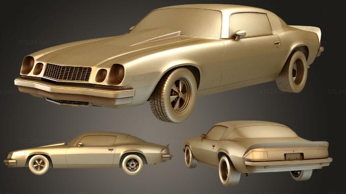 Автомобили и транспорт (Chevrolet Camaro Mk2 1974, CARS_1008) 3D модель для ЧПУ станка