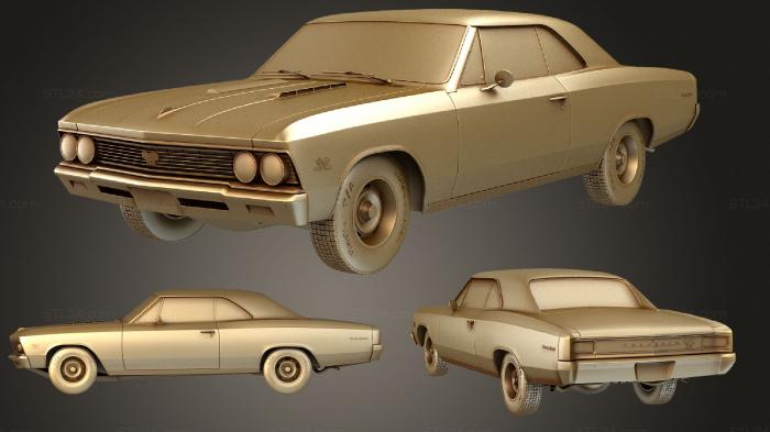 Автомобили и транспорт (Chevrolet Chevelle SS 1966 комплект, CARS_1019) 3D модель для ЧПУ станка