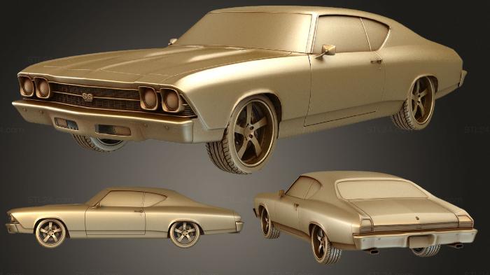 Автомобили и транспорт (Chevrolet Chevelle SS 1969, CARS_1020) 3D модель для ЧПУ станка