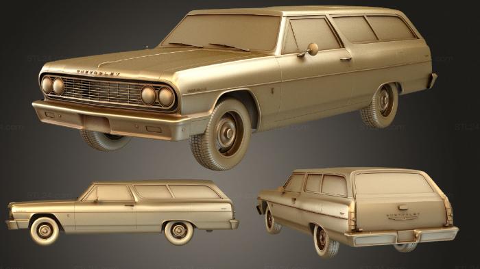 Автомобили и транспорт (Chevrolet Chevelle универсал 2 двери 1964, CARS_1021) 3D модель для ЧПУ станка