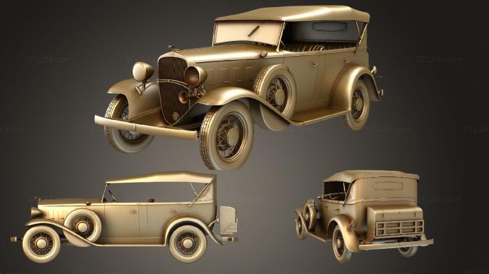 Автомобили и транспорт (4- дверный Фаэтон Chevrolet Confederate 1932, CARS_1026) 3D модель для ЧПУ станка