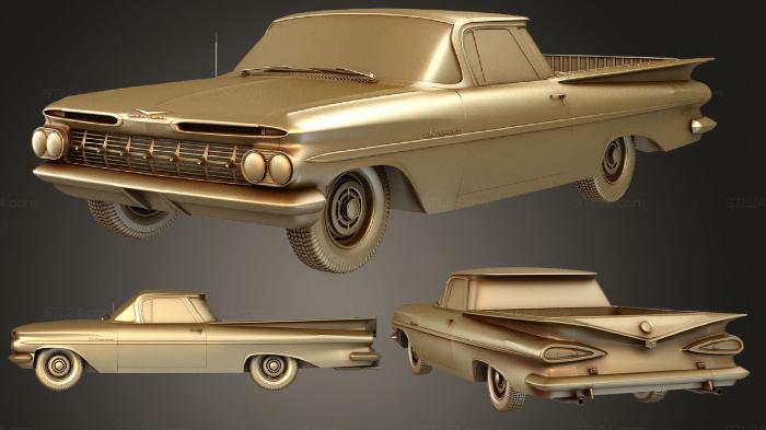 Автомобили и транспорт (Chevrolet El Camino 1959, CARS_1036) 3D модель для ЧПУ станка