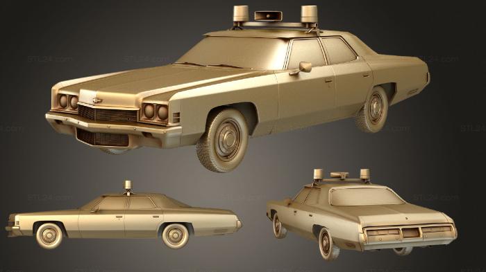 Автомобили и транспорт (Chevrolet Impala (Mk5) седан Полицейский 1972, CARS_1042) 3D модель для ЧПУ станка