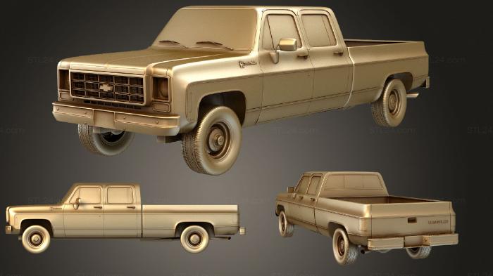 Автомобили и транспорт (Экипаж Chevrolet K30 1979, CARS_1051) 3D модель для ЧПУ станка