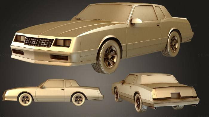 Автомобили и транспорт (Chevrolet Monte Carlo SS 1986, CARS_1054) 3D модель для ЧПУ станка