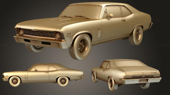 Автомобили и транспорт (Chevrolet Nova (Mk3) SS 396 1970, CARS_1055) 3D модель для ЧПУ станка