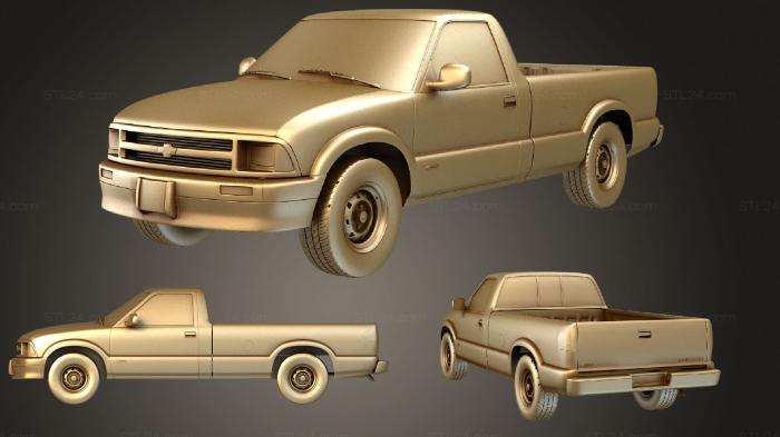 Автомобили и транспорт (Chevrolet S10 одноместный ЛонгБед 1994, CARS_1061) 3D модель для ЧПУ станка