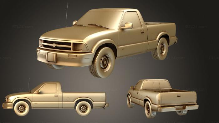 Автомобили и транспорт (Chevrolet S10 одноместный стандартный 1994, CARS_1062) 3D модель для ЧПУ станка