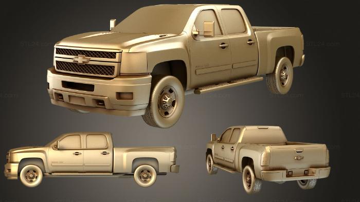 Автомобили и транспорт (Стандартная кабина Chevrolet Silverado HD CrewCab 2011, CARS_1065) 3D модель для ЧПУ станка