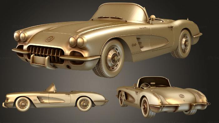 Автомобили и транспорт (Chevrolet 1960 корвет, CARS_1072) 3D модель для ЧПУ станка