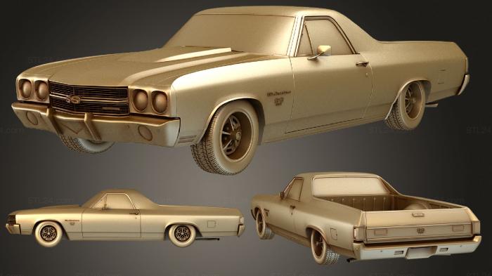 Автомобили и транспорт (Chevrolet 1970 El Camino SS, CARS_1073) 3D модель для ЧПУ станка