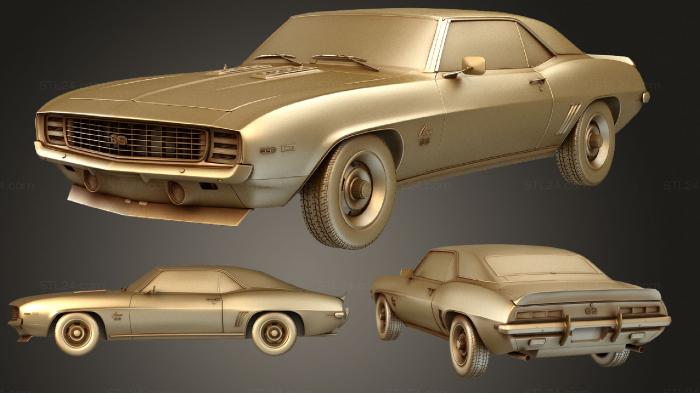 Автомобили и транспорт (Chevrolet camaro ss 1969, CARS_1094) 3D модель для ЧПУ станка