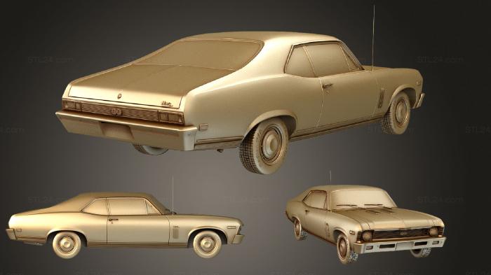 Автомобили и транспорт (Chevrolet Nova SS 396 (1969), CARS_1100) 3D модель для ЧПУ станка