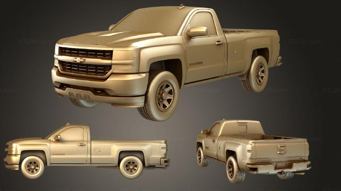 Автомобили и транспорт (Chevrolet silverado ls обычная кабина lb, CARS_1105) 3D модель для ЧПУ станка