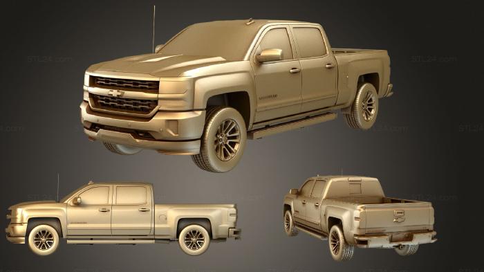 Автомобили и транспорт (Chevrolet silverado ltzcrew кабина стандартная коробка 2016, CARS_1106) 3D модель для ЧПУ станка