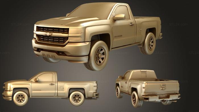 Автомобили и транспорт (Chevrolet silverado wt обычная кабина sb, CARS_1109) 3D модель для ЧПУ станка