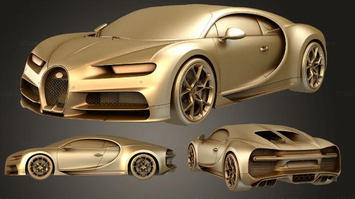 Автомобили и транспорт (Предварительный просмотр Chiron Sport 2019, CARS_1126) 3D модель для ЧПУ станка