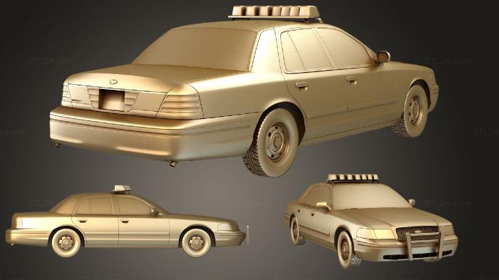 Автомобили и транспорт (Полицейская машина Crown Victoria 1998 2011, CARS_1230) 3D модель для ЧПУ станка