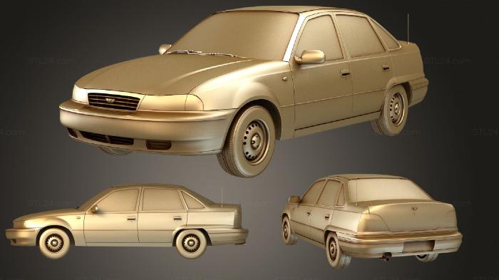 Автомобили и транспорт (Daewoo Nexia Седан 1996, CARS_1247) 3D модель для ЧПУ станка