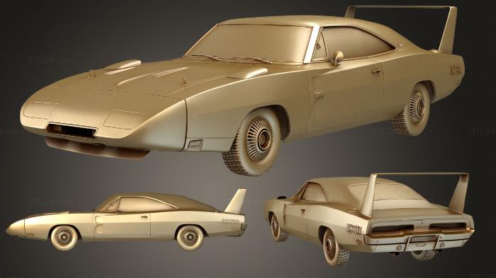 Автомобили и транспорт (Dodge Charger (Mk2) Daytona Hemi 1969, CARS_1285) 3D модель для ЧПУ станка