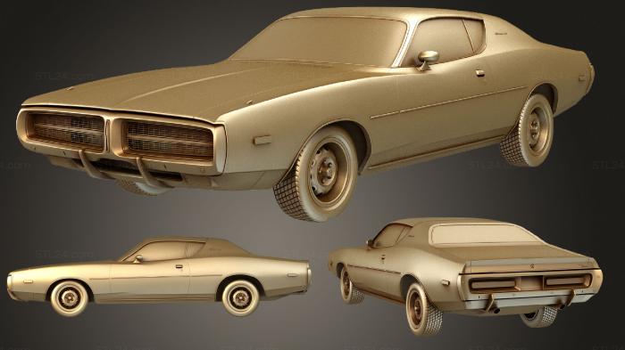 Автомобили и транспорт (Dodge Charger (Mk3) 1972, CARS_1286) 3D модель для ЧПУ станка