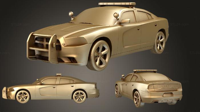 Автомобили и транспорт (Полиция Додж Чарджер 2011, CARS_1289) 3D модель для ЧПУ станка