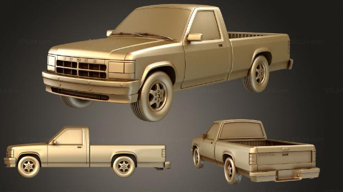 Автомобили и транспорт (Dodge Dakota (Mk1) Обычный кэб 1991, CARS_1294) 3D модель для ЧПУ станка