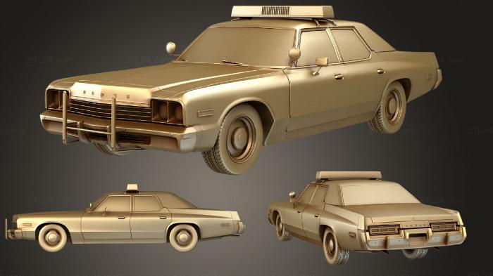 Автомобили и транспорт (Dodge Monaco (Mk3) полицейский седан 1974, CARS_1304) 3D модель для ЧПУ станка