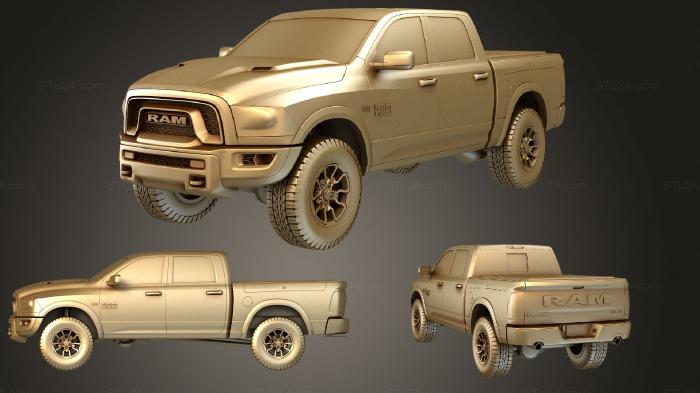 Автомобили и транспорт (Dodge Ram 1500 Rebel 2015 hipoly, CARS_1312) 3D модель для ЧПУ станка