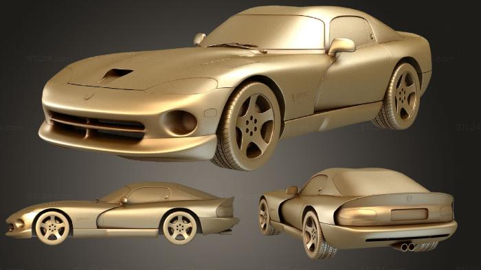Автомобили и транспорт (Dodge Viper (Mk1) GTS 1996, CARS_1317) 3D модель для ЧПУ станка