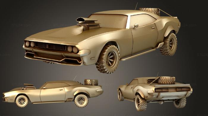 Автомобили и транспорт (Dodge Challenger 1971 стиль Мэдмакс, CARS_1322) 3D модель для ЧПУ станка