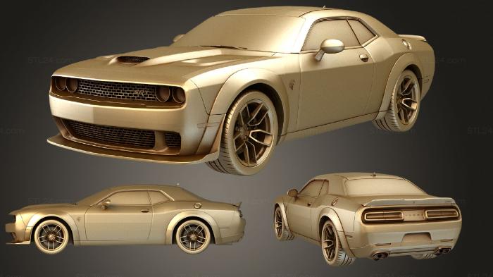 Автомобили и транспорт (Dodge Challenger SRT Hellcat Широкофюзеляжный 2018, CARS_1323) 3D модель для ЧПУ станка