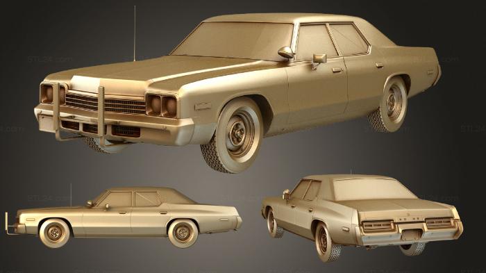 Автомобили и транспорт (Dodge Monaco 1974 Bluesmobile, CARS_1330) 3D модель для ЧПУ станка