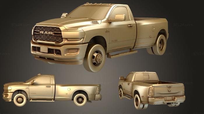 Автомобили и транспорт (Одноместная кабина Dodge Ram 3500 HD 2019, CARS_1334) 3D модель для ЧПУ станка