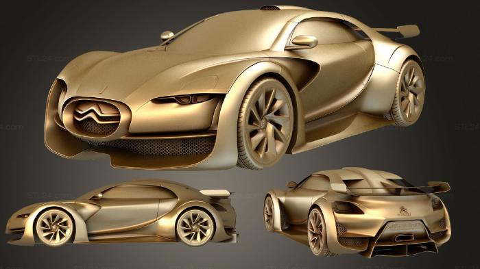 Автомобили и транспорт (Концепт DS Survolt 2011, CARS_1342) 3D модель для ЧПУ станка