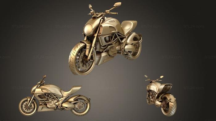 Автомобили и транспорт (Ducati Diavel 2011 hipoly, CARS_1346) 3D модель для ЧПУ станка