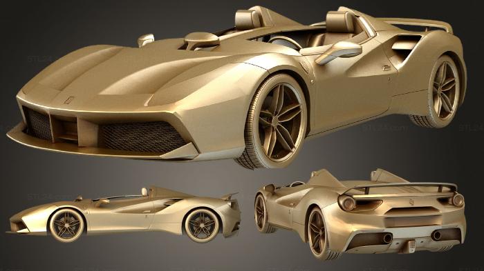 Автомобили и транспорт (Ферарри 488 Спидстер 2016, CARS_1384) 3D модель для ЧПУ станка