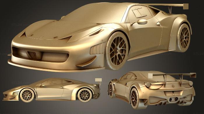Автомобили и транспорт (Гоночный автомобиль Ferrari 458 GT3 2014 комплект, CARS_1394) 3D модель для ЧПУ станка