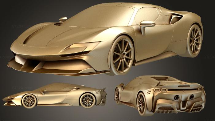 Автомобили и транспорт (Ferrari SF90 Spider 2021, CARS_1414) 3D модель для ЧПУ станка