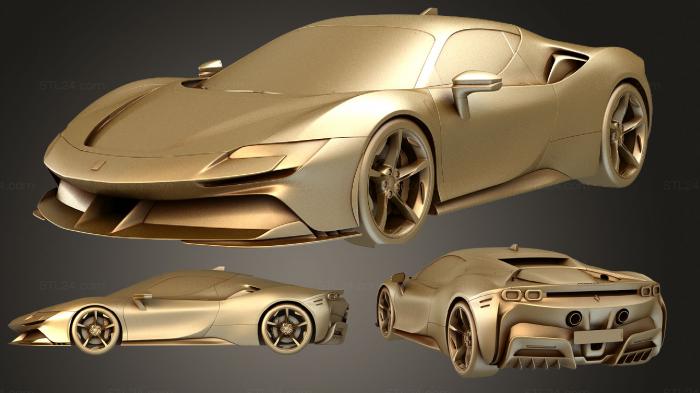 Автомобили и транспорт (Ferrari SF90 Stradale 2021, CARS_1415) 3D модель для ЧПУ станка