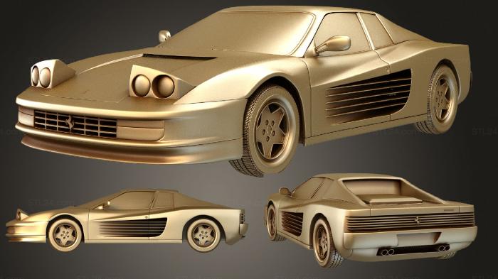Автомобили и транспорт (Феррари Тестаросса 1986, CARS_1418) 3D модель для ЧПУ станка