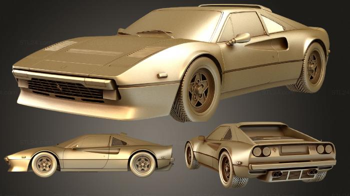 Автомобили и транспорт (Ferrari 308GTS hipoly, CARS_1419) 3D модель для ЧПУ станка