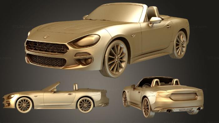 Автомобили и транспорт (Fiat 124 Spider 2017, CARS_1428) 3D модель для ЧПУ станка
