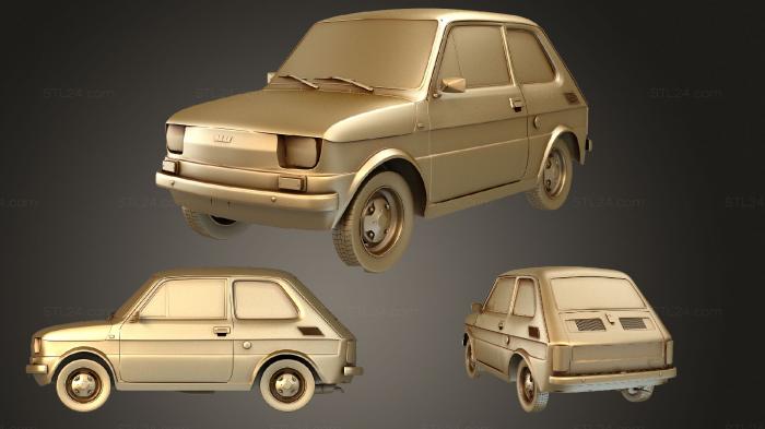 Автомобили и транспорт (Fiat 126 HQ Интерьер 1976 года, CARS_1430) 3D модель для ЧПУ станка