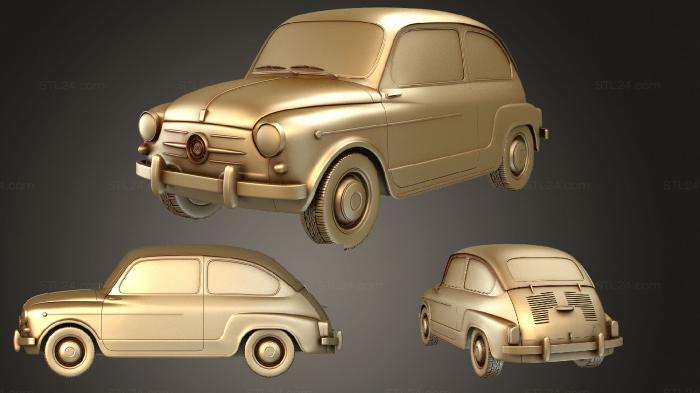 Автомобили и транспорт (Fiat 600 D (100) 1960, CARS_1436) 3D модель для ЧПУ станка