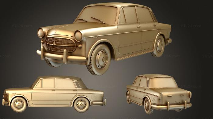 Автомобили и транспорт (Fiat 1200 Granluce 1957, CARS_1440) 3D модель для ЧПУ станка
