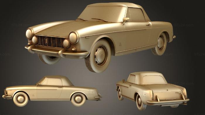 Автомобили и транспорт (Fiat 1600 S Кабриолет 1963, CARS_1441) 3D модель для ЧПУ станка
